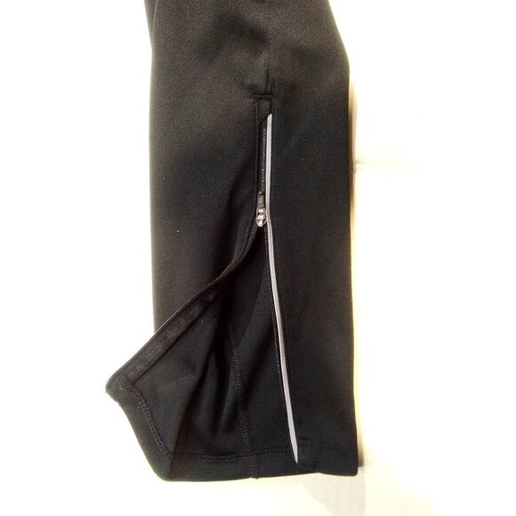 Nike DRI Fit Black Elastic + Drawstring Track Pants Zippered Ankles And Pockets - Picture 12 of 13